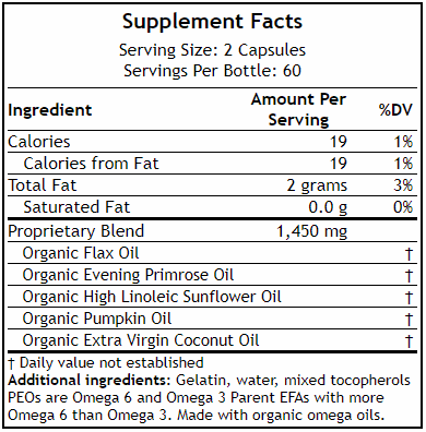 PEOs&reg; softgel supplement facts